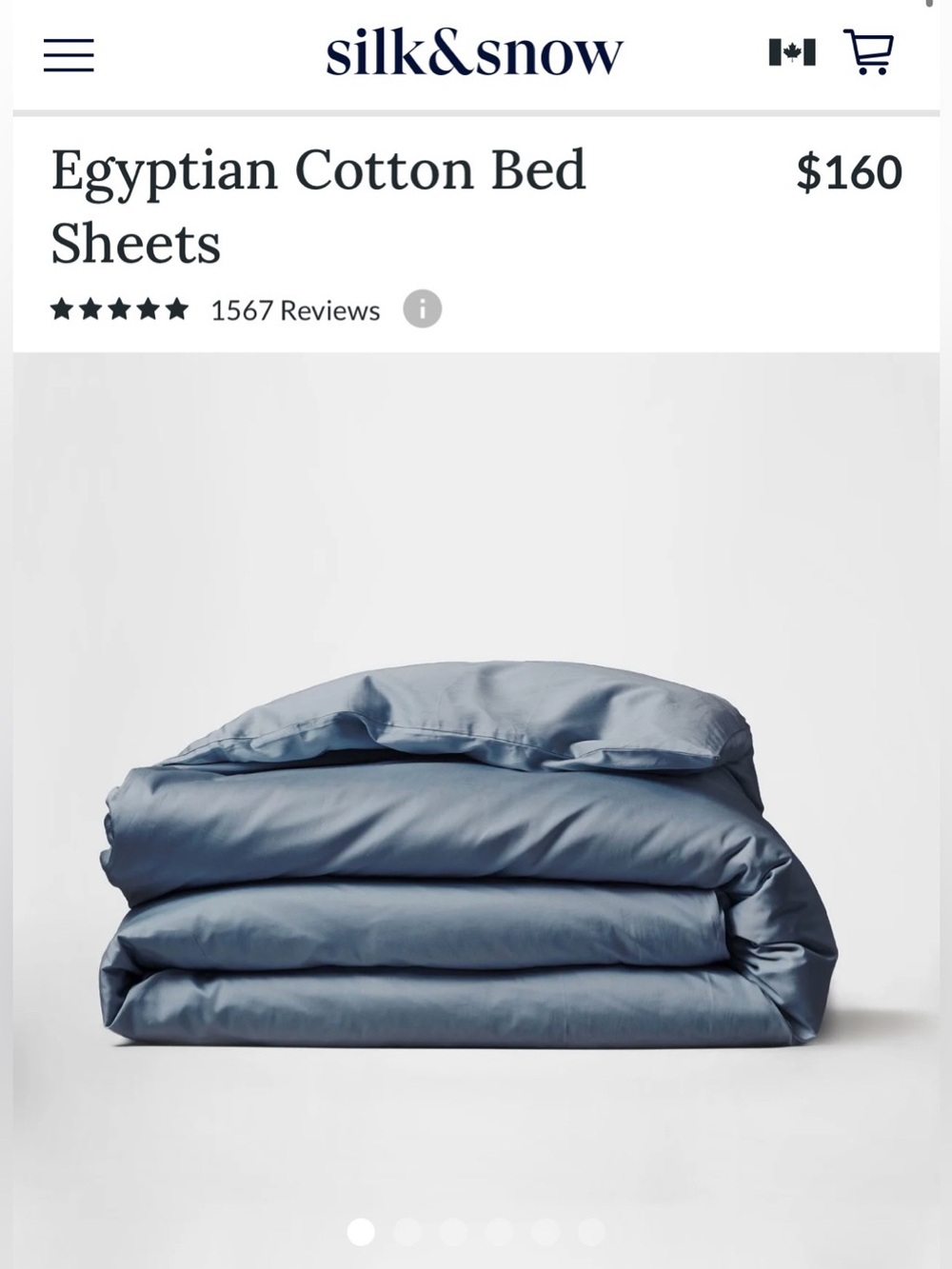 New! $180.80 Silk&Snow Egyptian Cotton Duvet Cover, Tempest Blue, Queen